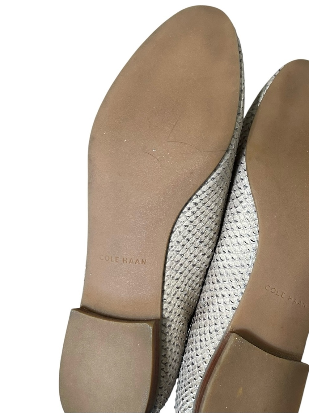 Cole Haan Snakeskin Sabrina Loafers Size 10B Tan Great Condition - Picture 5 of 6